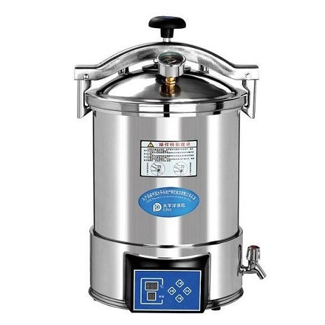 Portable pressure steam sterilizer LED display automation